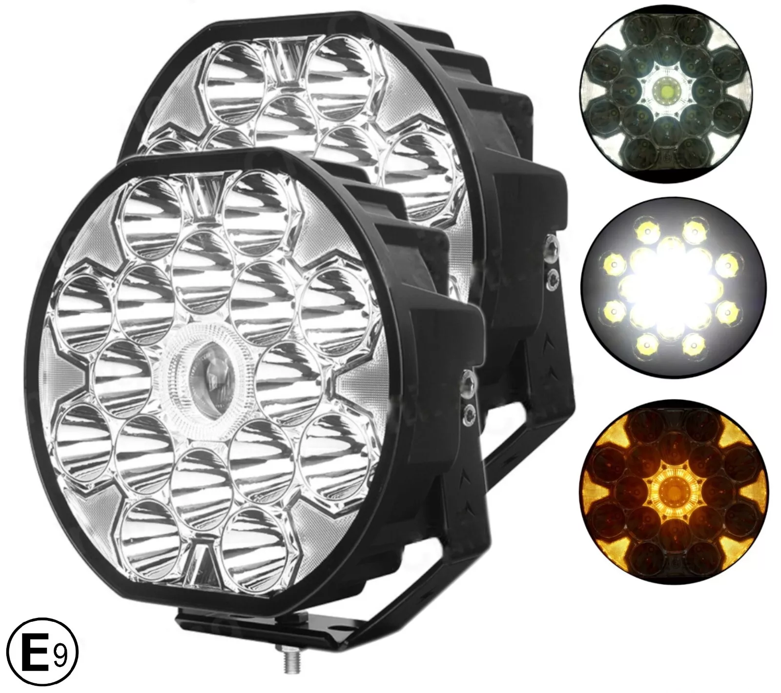 2X 9" LED Extraljus – 12V/24V