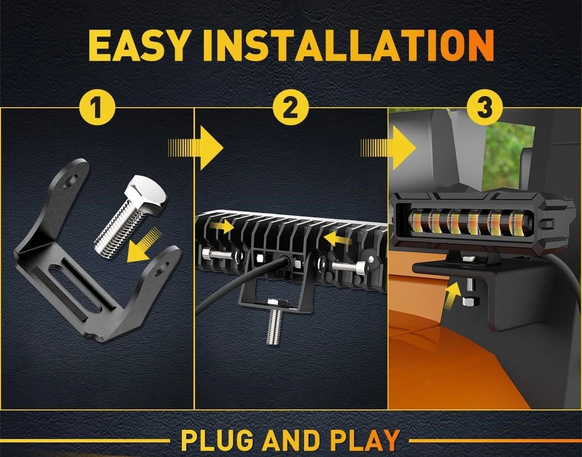 6" Ultra HD 7D LED Arbetsljus / Spotljus – för Snöskoter